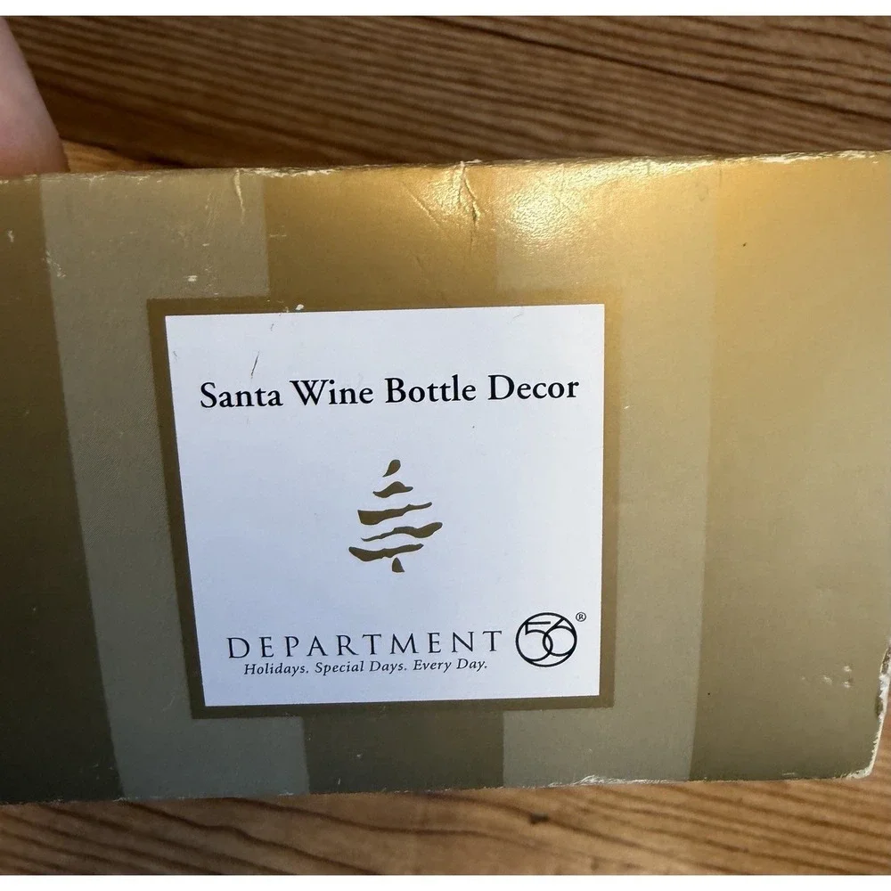 New Dept Department 56 Christmas Santa Wine Bottle Charm Old World Santa